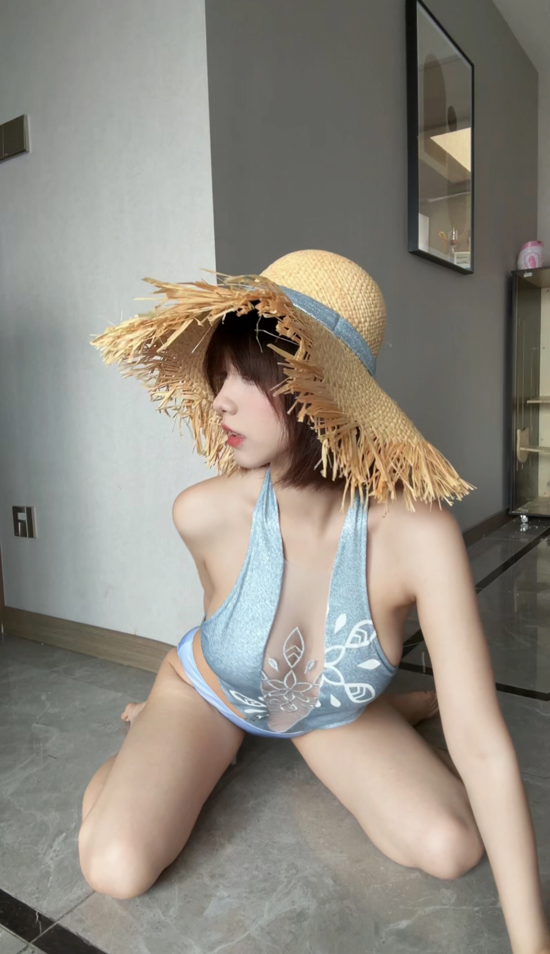 琳铛铛 - NO.001 蓝色印花比基尼 3